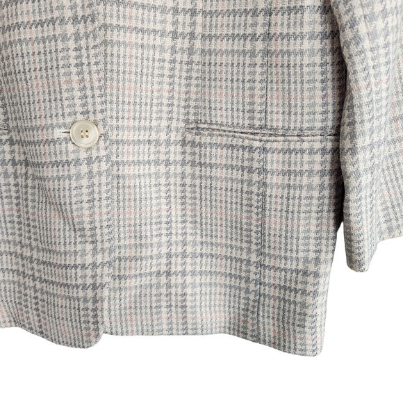 Vintage Liz Claiborne Pink Green Cream Pastel Tweed Suit Jacket Coat M - Picture 5 of 9